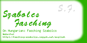szabolcs fasching business card